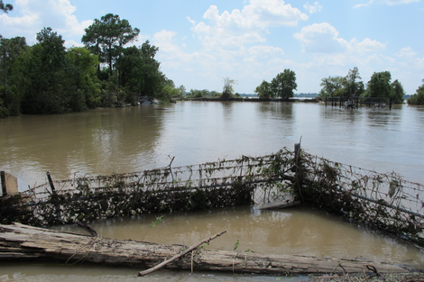 A Superfund site that flooded during Hurricane Harve in 2017.